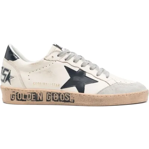 Leder Schnürschuhe Flache Gummisohle , Herren, Größe: 43 EU - Golden Goose - Modalova