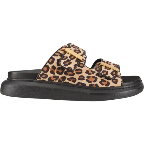 Leopard Print Hybrid Sandals , female, Sizes: 3 1/2 UK - alexander mcqueen - Modalova
