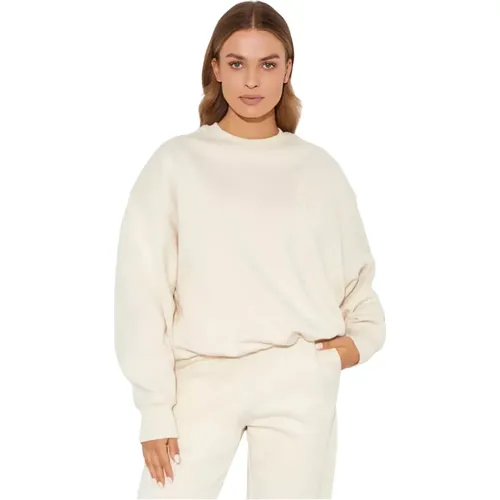 Cream Logo Sweatshirt Round Neck , female, Sizes: S, XS - The Attico - Modalova