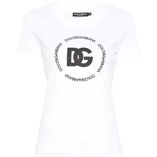 Optical Tshirt , female, Sizes: 2XS, S, M, XS - Dolce & Gabbana - Modalova