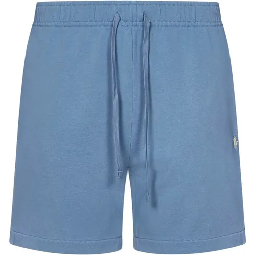 Blaue Shorts mit Logo-Stickerei - Polo Ralph Lauren - Modalova