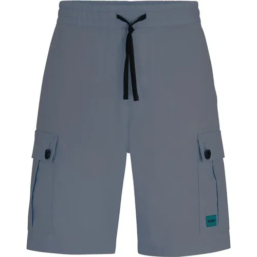 Cargo Shorts Grey Cotton Elastic Waistband , male, Sizes: 2XL, S, L, XL, M - Hugo Boss - Modalova