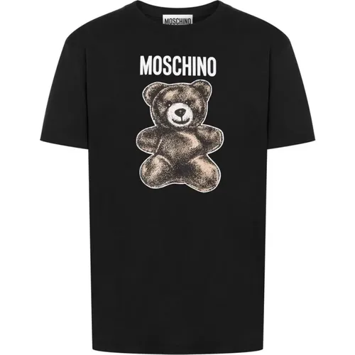 Schwarzes Teddy Bear Crew Neck T-shirt , Herren, Größe: XL - Moschino - Modalova