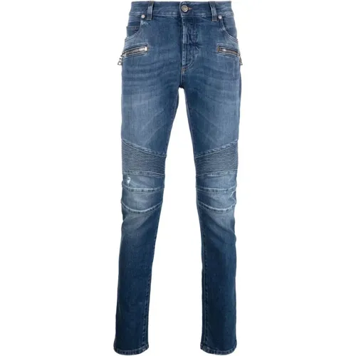 Blaue Slim Skinny Jeans Balmain - Balmain - Modalova