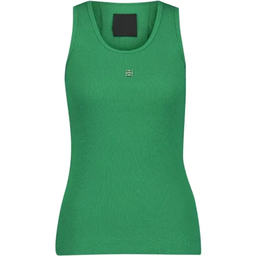 Cotton Tank Top With 4G Rhinestones , female, Sizes: XS - Givenchy - Modalova