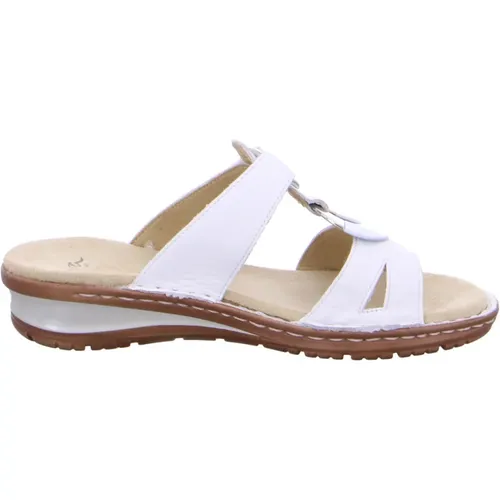 Damen Sandale aus weißem Leder mit Keilabsatz , Damen, Größe: 42 EU - Ara - Modalova