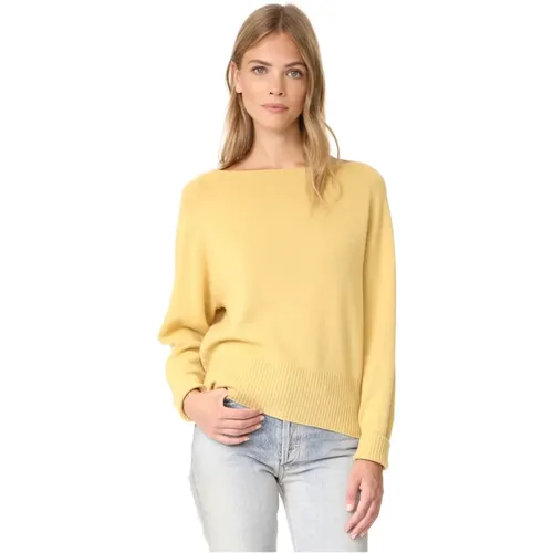 Mustard Boatneck Jumper , female, Sizes: S - Vince - Modalova