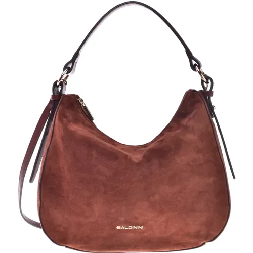 Tote bag in brown suede Baldinini - Baldinini - Modalova