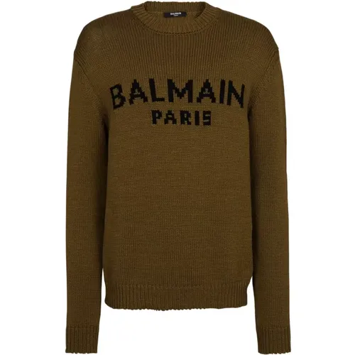 Intarsia-Knit Logo Sweater , male, Sizes: S, 3XL, 2XL - Balmain - Modalova