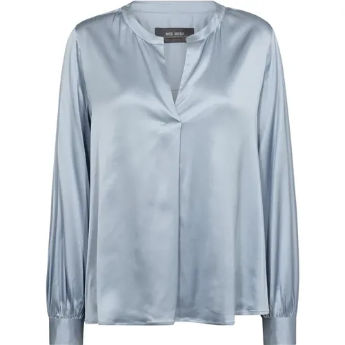 Elegant Satin Blouse Celestial , female, Sizes: S, L, M - MOS MOSH - Modalova