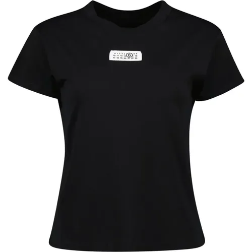 Numeric Noir Baumwoll T-shirt Frühling-Sommer 2025 , Damen, Größe: S - MM6 Maison Margiela - Modalova