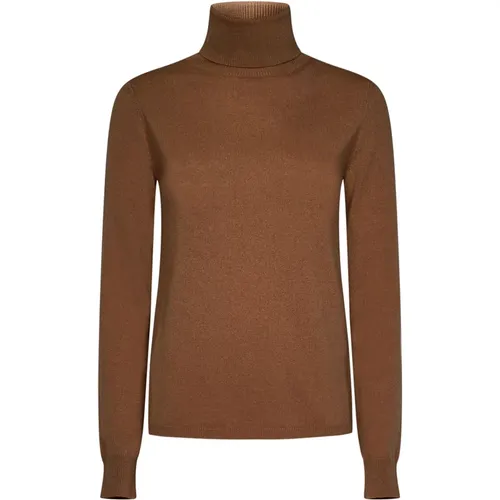 Camel Knit Roll Neck Sweater , female, Sizes: S - Max Mara - Modalova