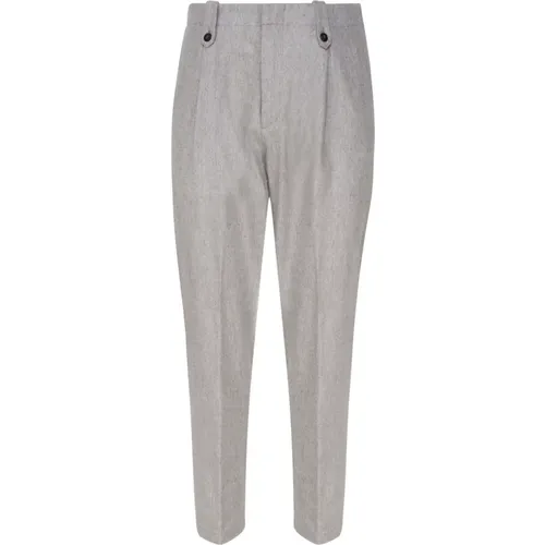 Retro Style Wool Trousers Melange Grey , male, Sizes: W38, W32, W34, W31 - Eleventy - Modalova