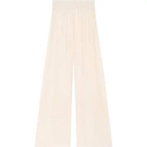 Silk Palazzo Pants Ivory Style , female, Sizes: M, 2XL, XL - Cortana - Modalova