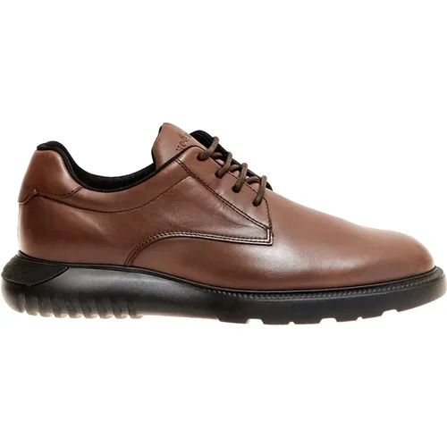 Braune Leder Schnürschuhe Aw23 , Herren, Größe: 43 1/2 EU - Hogan - Modalova