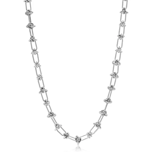 Silver Barbed Wire Necklace , female, Sizes: ONE SIZE - Nialaya - Modalova