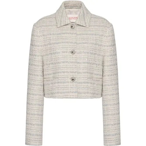 Tweed Jacken Weiß Verzierte Knöpfe - Valentino - Modalova