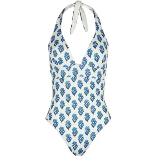 Floral and Blue One-Piece Swimsuit , female, Sizes: L, M, S - MC2 Saint Barth - Modalova