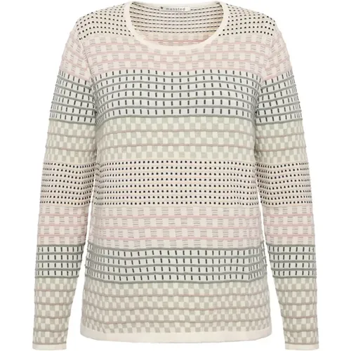 Hibiscus Knit Sweater Off-White , female, Sizes: XL, 2XL - Mansted - Modalova