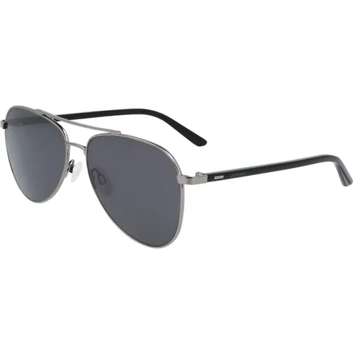Ck21306S Sunglasses, Ruthenium/Smoke , unisex, Sizes: 58 MM - Calvin Klein - Modalova