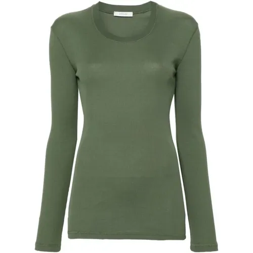 Grünes Baumwoll-Ripp-T-Shirt - Lemaire - Modalova