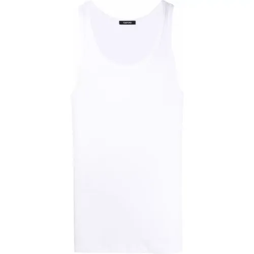 Weißes Rippenhemd , Herren, Größe: XL - Tom Ford - Modalova