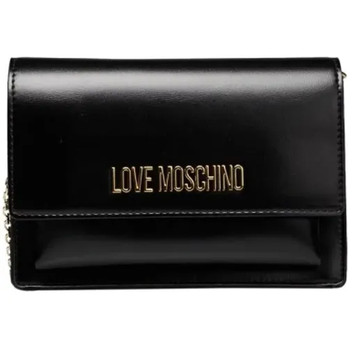 Crossbody Chain Tasche mit Frontlogo , Damen, Größe: ONE Size - Love Moschino - Modalova