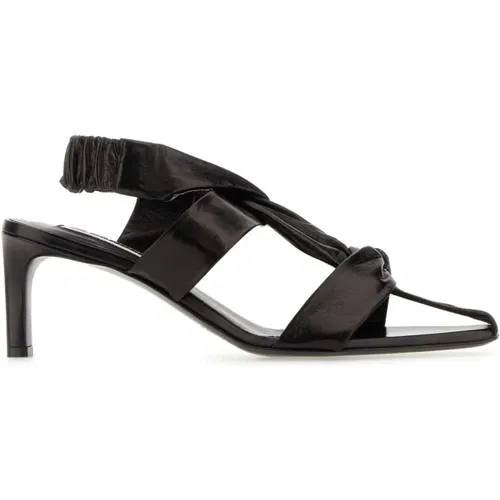 Erhöhen Sie Ihren Stil mit schwarzen Ledersandalen , Damen, Größe: 36 1/2 EU - Jil Sander - Modalova