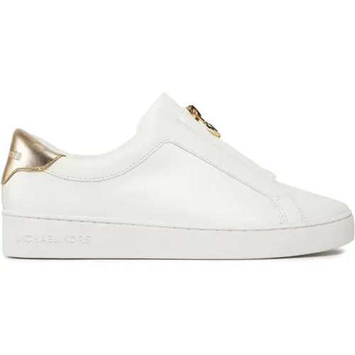 Goldene Keaton Sneakers mit Reißverschluss , Damen, Größe: 37 EU - Michael Kors - Modalova