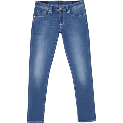 Leonardo Zip Superstretch Jeans , Herren, Größe: W33 - Tramarossa - Modalova