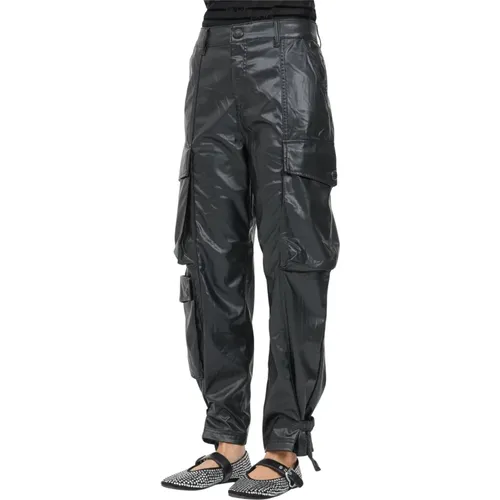 Schwarze Cargo Hose Modernes Design , Damen, Größe: W27 - Gaëlle Paris - Modalova