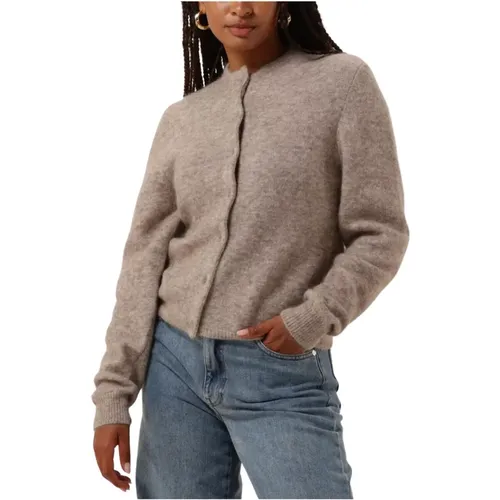 Taupe Cardigan Damen Pullover & Westen , Damen, Größe: S - Gestuz - Modalova