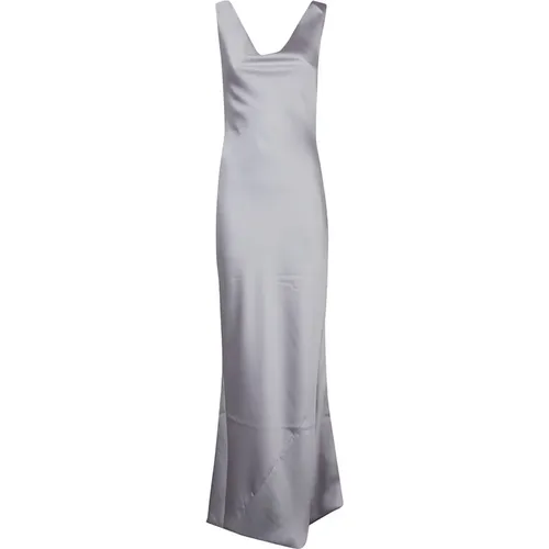 Silbernes Kleid mit Drapiertem Ausschnitt - Norma Kamali - Modalova