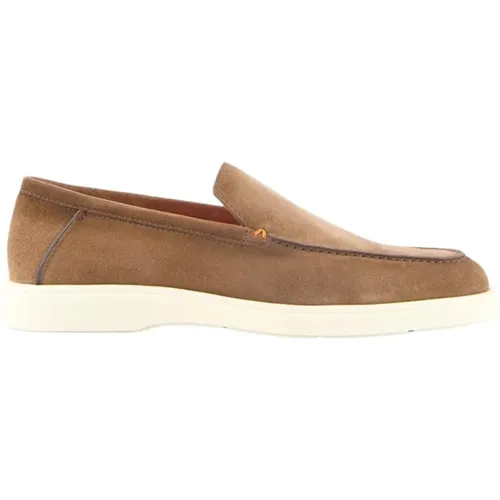Luxury Leather Loafers , male, Sizes: 10 1/2 UK - Santoni - Modalova