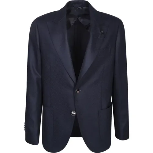 Wool Jacket with Brooch Detail , male, Sizes: M - Lardini - Modalova