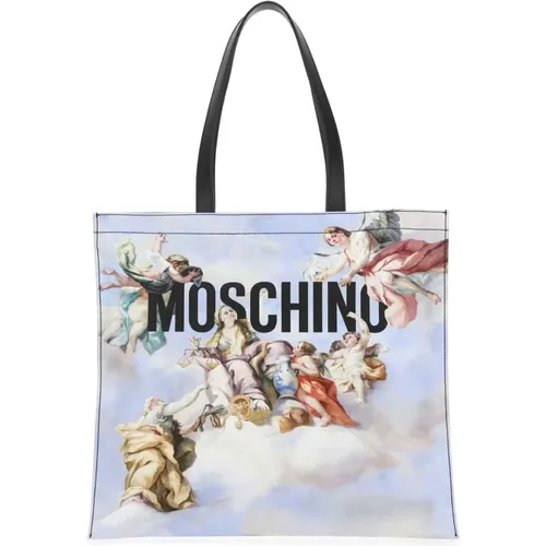 Printed Fabric Shopping Bag , female, Sizes: ONE SIZE - Moschino - Modalova