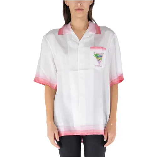 Cuban Collar Shirt , female, Sizes: L, S, M - Casablanca - Modalova