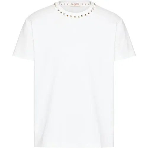 Black Untitled Stud T-Shirt , male, Sizes: L - Valentino - Modalova