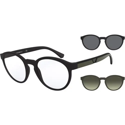 Matt Schwarze Sonnenbrille Ea4152 50421W - Emporio Armani - Modalova