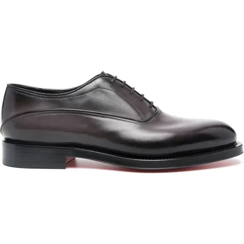 Leather Oxford Shoes , male, Sizes: 8 1/2 UK, 8 UK, 9 UK - Santoni - Modalova