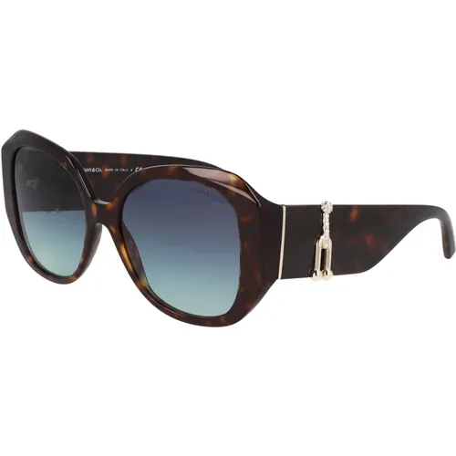 Elegant Irregular Sonnenbrille , unisex, Größe: 55 MM - Tiffany - Modalova