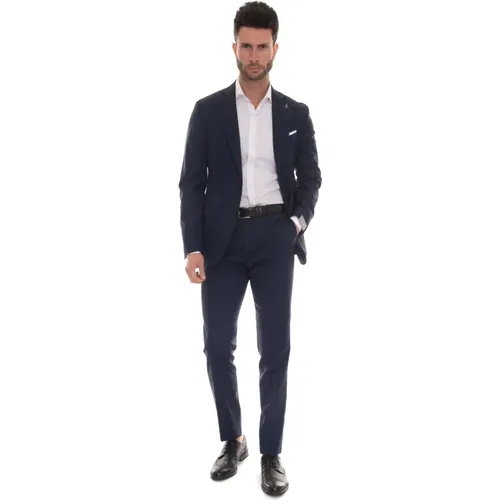 Slim Fit 2-Button Suit with Side Vents , male, Sizes: XL - Paoloni - Modalova