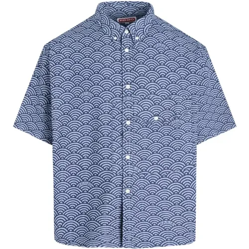 Seigaiha Denim Shirt in , male, Sizes: S - Kenzo - Modalova