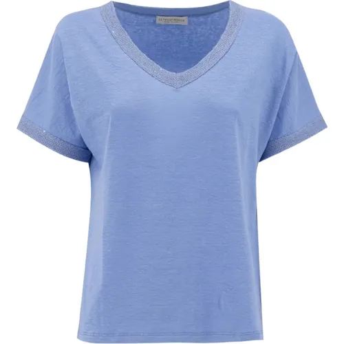 Womens Clothing T-Shirts Polos Ss23 , female, Sizes: L - Le Tricot Perugia - Modalova