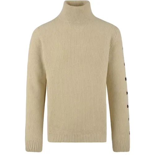 Cream Turtleneck for Men , male, Sizes: L, XL, M, S - Daniele Alessandrini - Modalova