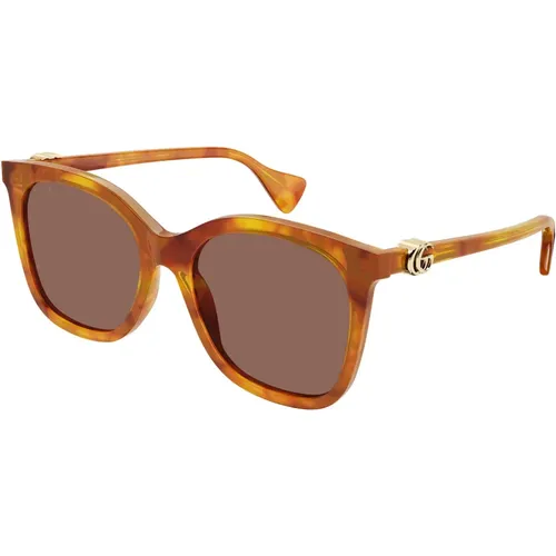 Blonde Havana Sonnenbrille,/Grey Sunglasses,Sonnenbrille Gg1071S 002 havana havana braun - Gucci - Modalova