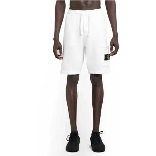 Weiße Bermuda-Shorts mit Taschen , Herren, Größe: S - Stone Island - Modalova