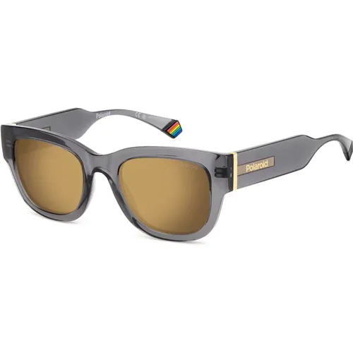 Matte Grey Sunglasses with Grey Gold,Rose Gold Sonnenbrille,Beige Havana Sonnenbrille Braun Polarisiert - Polaroid - Modalova