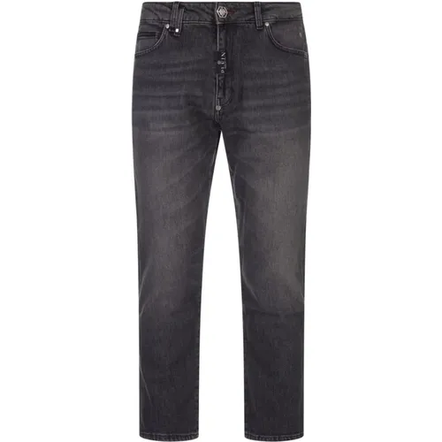 Grey Hexagon Detroit Fit Jeans , male, Sizes: W30, W33, W36, W31, W34, W32 - Philipp Plein - Modalova