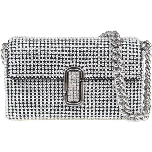 Crystal Shoulder Bag Silver Fabric , female, Sizes: ONE SIZE - Marc Jacobs - Modalova